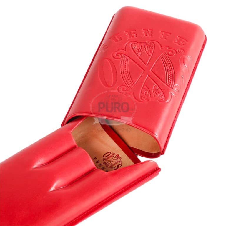 Source The OpusX Society Spanish NOBUK Leather EL Rojo Case of 3 cigars - Image 2