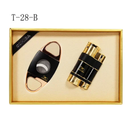 COHIBA 50 WINDPROOF 3 TORCH JET FLAME CIGAR LIGHTER SET (BLACK)