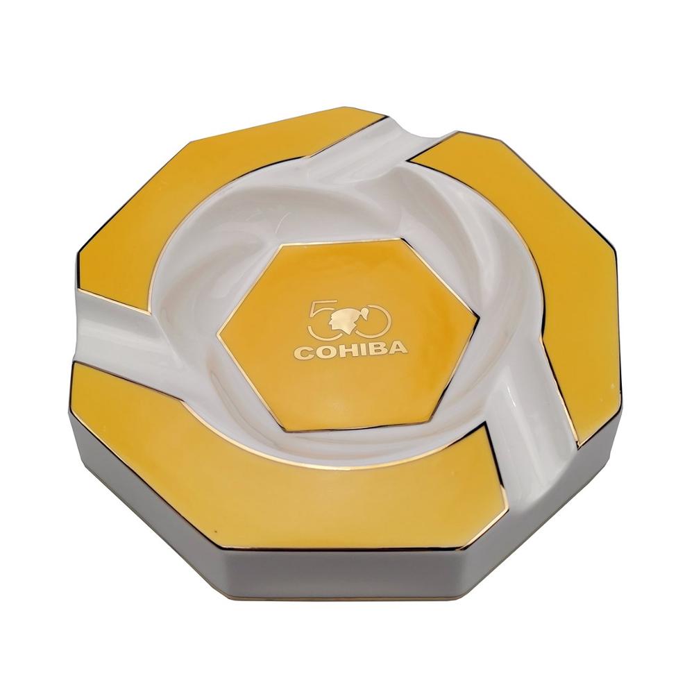COHIBA Octagon Ceramic Cigar Ashtray – Yellow