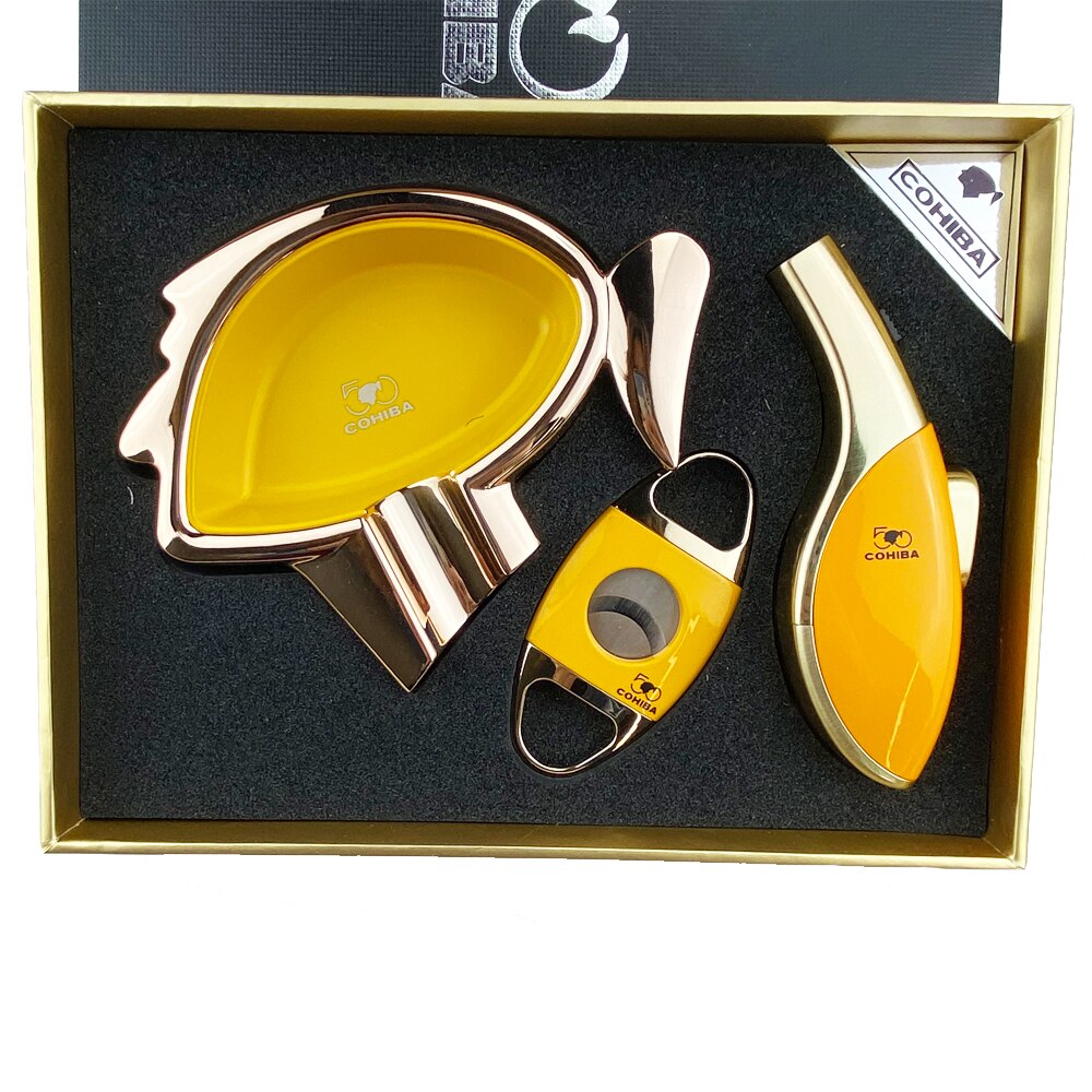 COHIBA 50 CIGAR ASHTRAY CUTTER LIGHTER CIGAR ACCESSORIES SET - Image 2