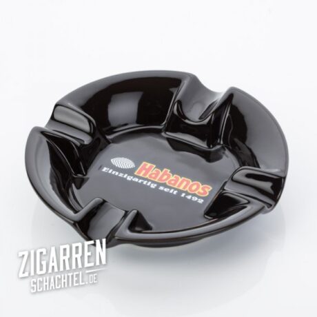HABANOS ASHTRAY- BLACK ROUND EDICION