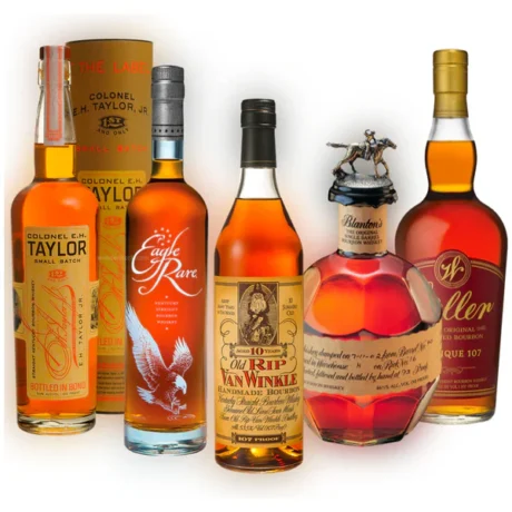 Colonel E. H. Taylor, Eagle Rare, Old Rip Van Winkle, Blanton's & W. L. Weller Elite Bundle Pack
