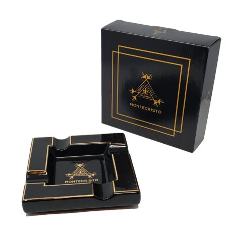 Montecristo Square Classic Cigar Ashtray – Black