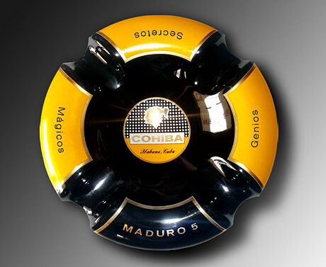 COHIBA MADURO 5 ASHTRAY (BLACK & YELLOW) Limited edition