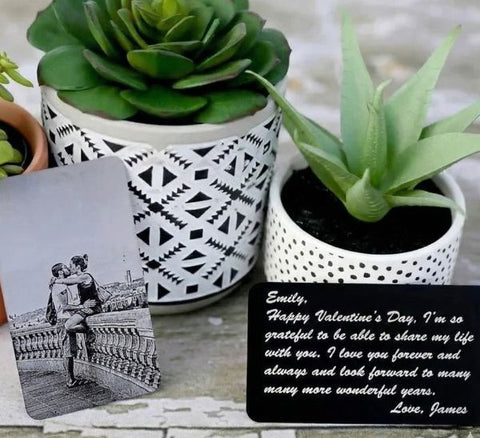 Sentimental Engraved Picture Wallet Insert Card